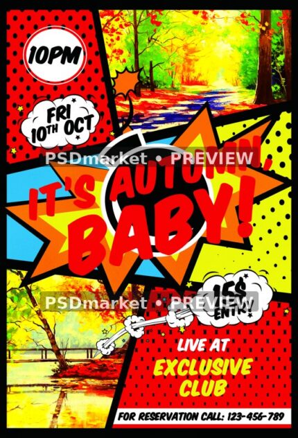 It's Autumn, Baby! - Premium Flyer Template — PSD template preview