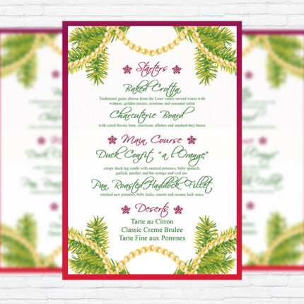 Christmas Menu Vol.2 - Premium A5 Menu Template