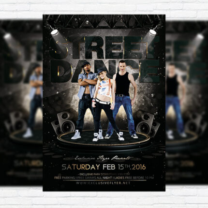 Street Dance - Premium Flyer Template + Facebook Cover