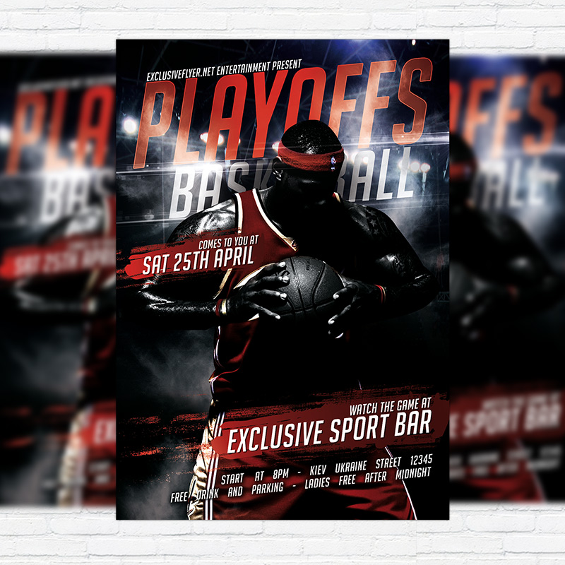 111-487.jpg Playoffs Basketball - Premium Flyer Template + Facebook Cover