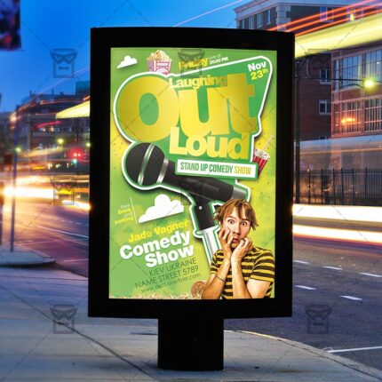 Comedy Show - Premium Flyer Template + Facebook Cover