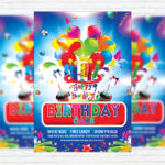 Birthday Cake - Premium Flyer Template + Facebook Cover