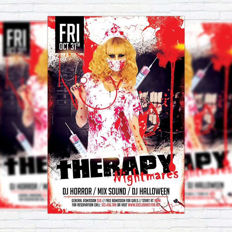 1-105.jpg Therapy Nightmares - Premium Flyer Template + Facebook Cover - Image 1
