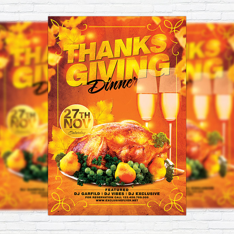 1-112.jpg Thanksgiving Dinner - Premium Flyer Template + Facebook Cover - Image 1