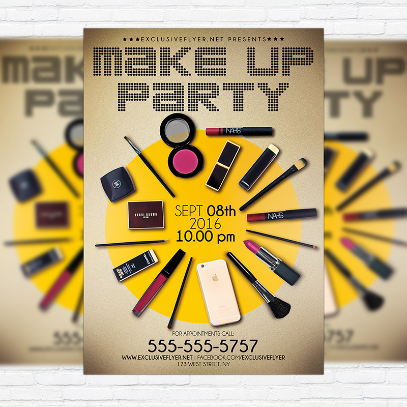 1-114.jpg Make Up Party - Premium Flyer Template + Facebook Cover - Image 1