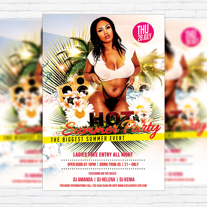1-23-1.jpg Hot Summer Party - Premium Flyer Template + Facebook Cover - Image 1