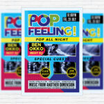 Pop Feeling Music Party - Premium Flyer Template + Facebook Cover