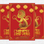 Chinese New Year Night - Premium Flyer Template + Facebook Cover