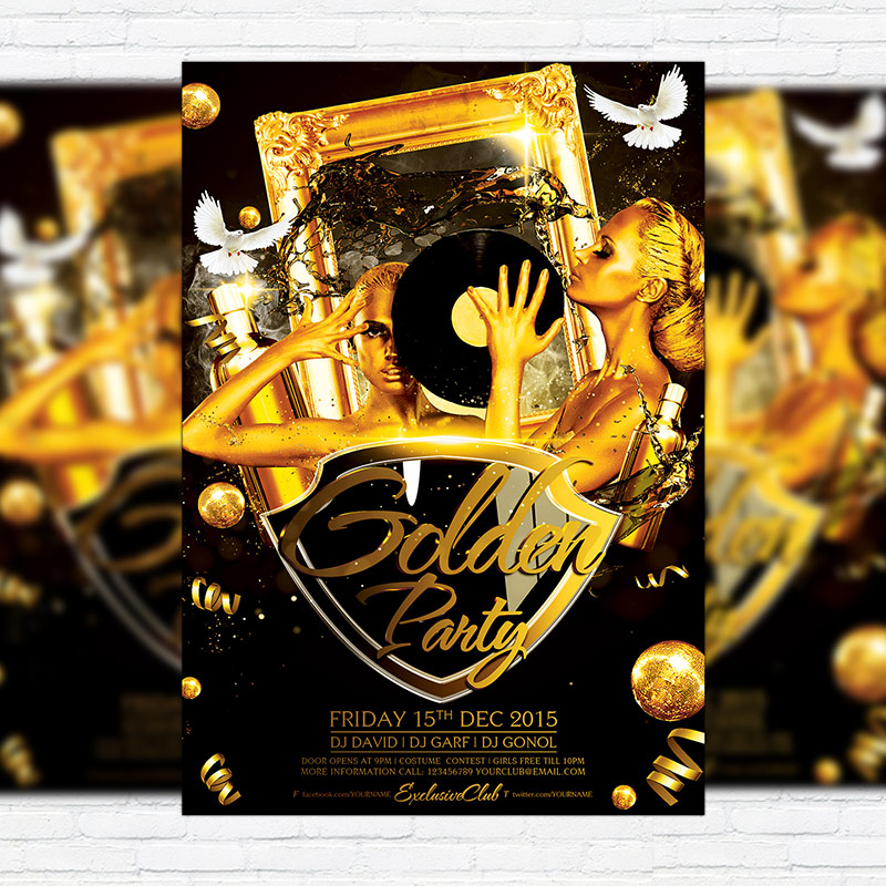 1-39.jpg Golden Party - Premium Flyer Template + Facebook Cover - Image 1