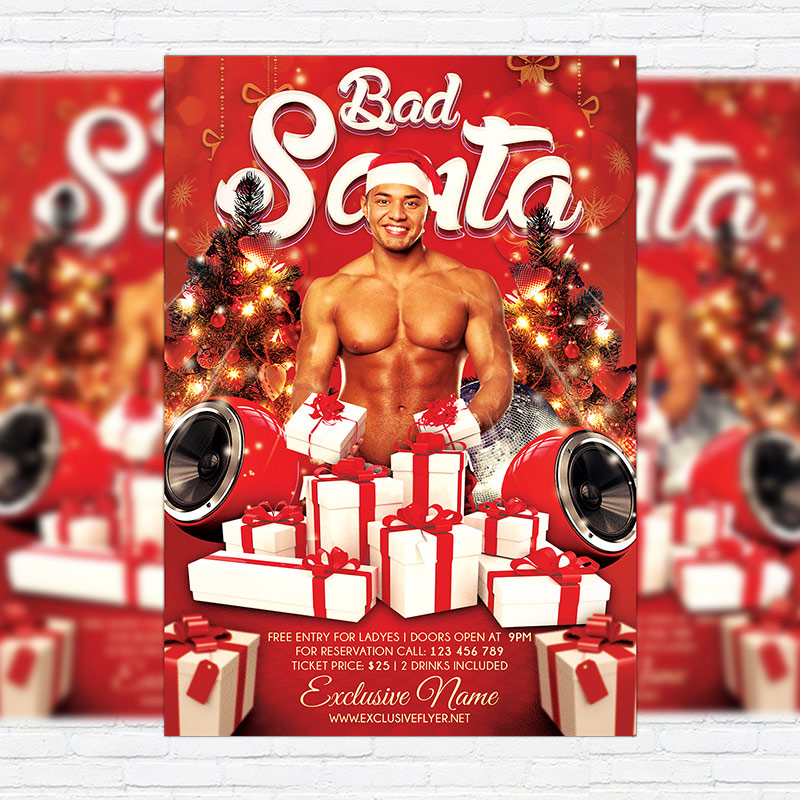 1-44.jpg Bad Santa - Premium Flyer Template + Facebook Cover - Image 1