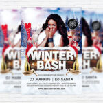 Winter Bash - Premium Flyer Template + Facebook Cover