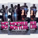 Models VS Bottles - Premium Flyer Template + Facebook Cover