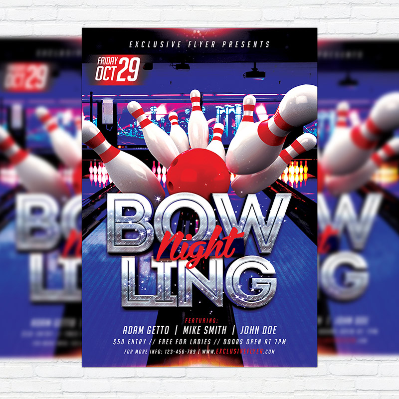 1-67.jpg Bowling - Premium Flyer Template + Facebook Cover - Image 1