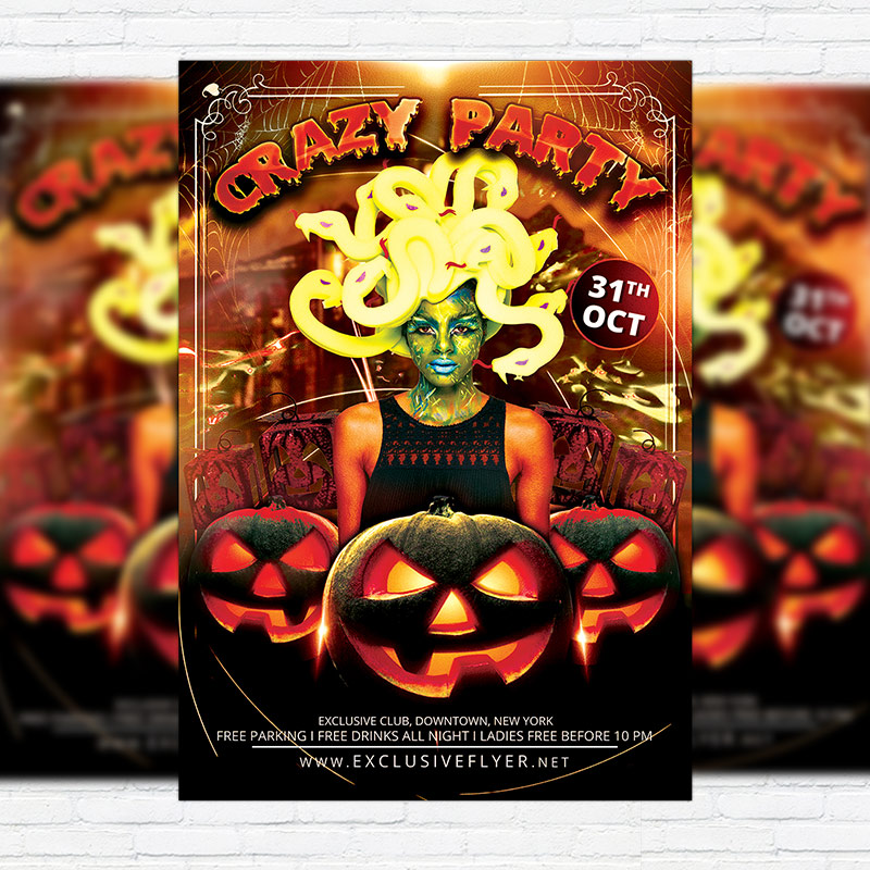 1-68.jpg Crazy Halloween - Premium Flyer Template + Facebook Cover - Image 1