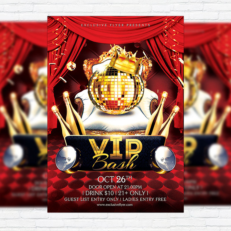 1-72.jpg VIP Bash - Premium Flyer Template + Facebook Cover - Image 1