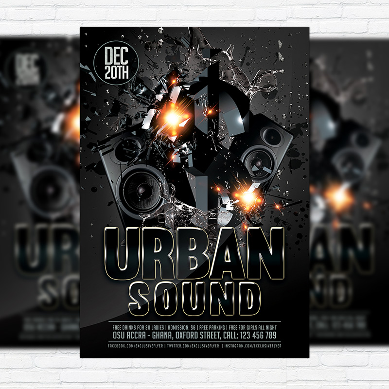 1-77.jpg Urban Sound - Premium Flyer Template + Facebook Cover - Image 1