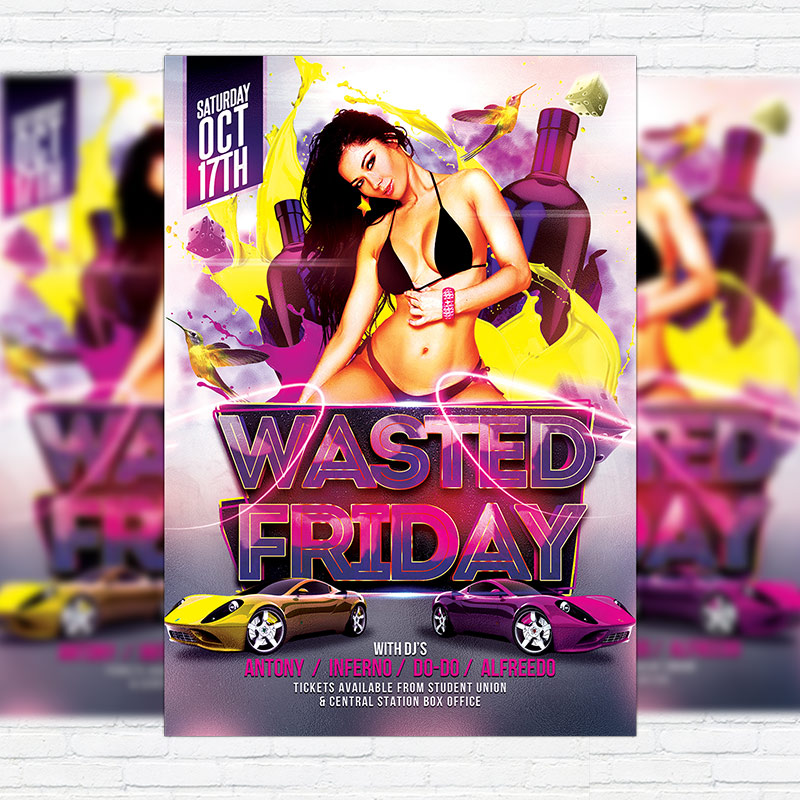 1-78.jpg Wasted Friday - Premium Flyer Template + Facebook Cover - Image 1