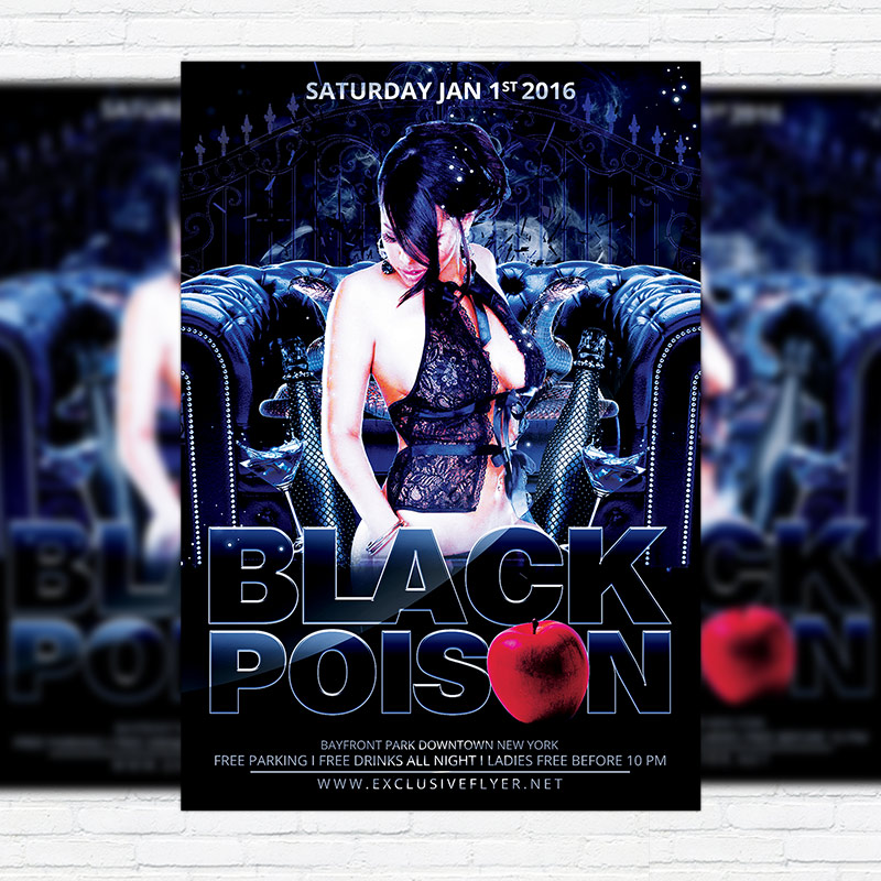 1-79.jpg Black Poison Party - Premium Flyer Template + Facebook Cover - Image 1