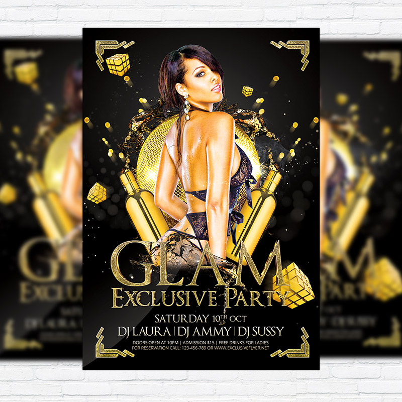 1-81.jpg Glam Exclusive Party - Premium Flyer Template + Facebook Cover - Image 1