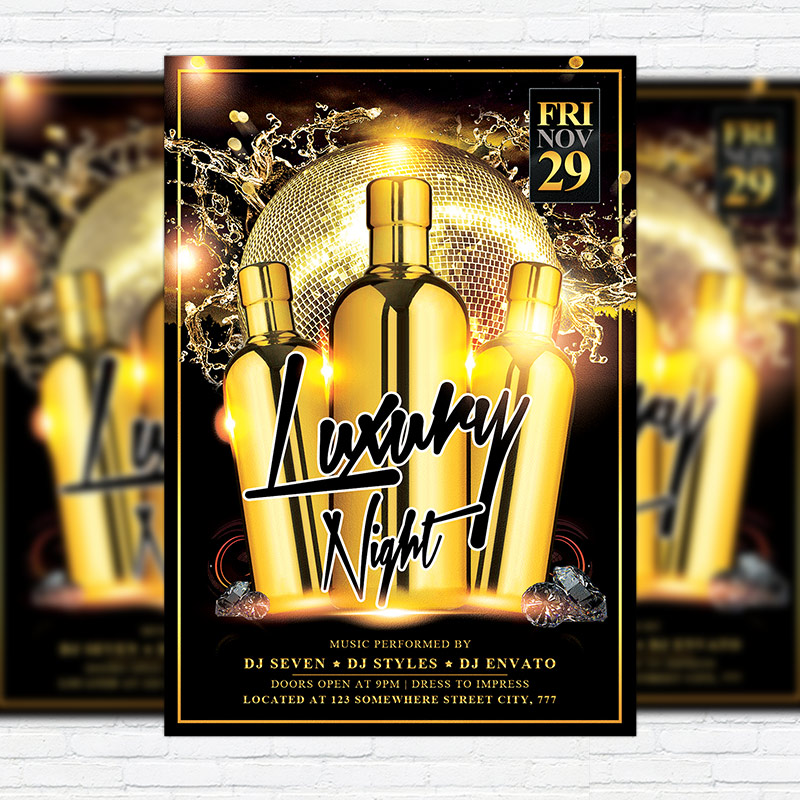 1-83.jpg Luxury Night - Premium Flyer Template + Facebook Cover - Image 1