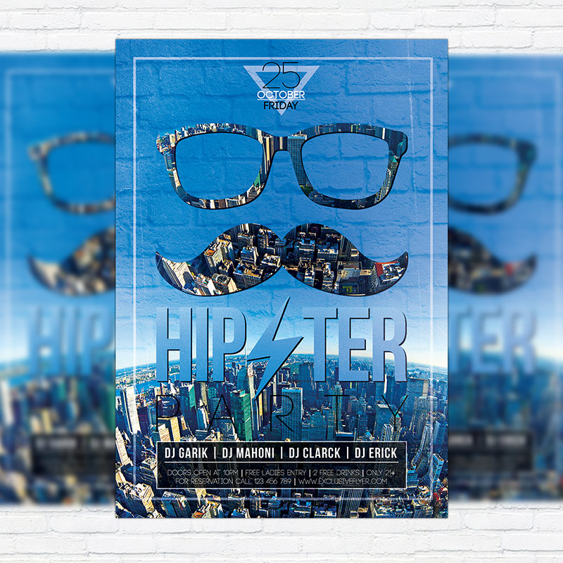 1-88.jpg Minimal Hipster - Premium Flyer Template + Facebook Cover - Image 1