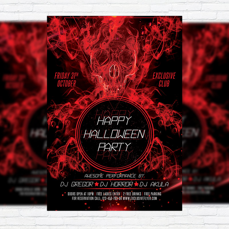 1-89.jpg Happy Halloween Night - Premium Flyer Template + Facebook Cover - Image 1