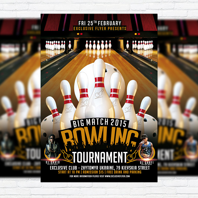 111-104.jpg Bowling Tournament - Premium PSD Flyer Template - Image 1