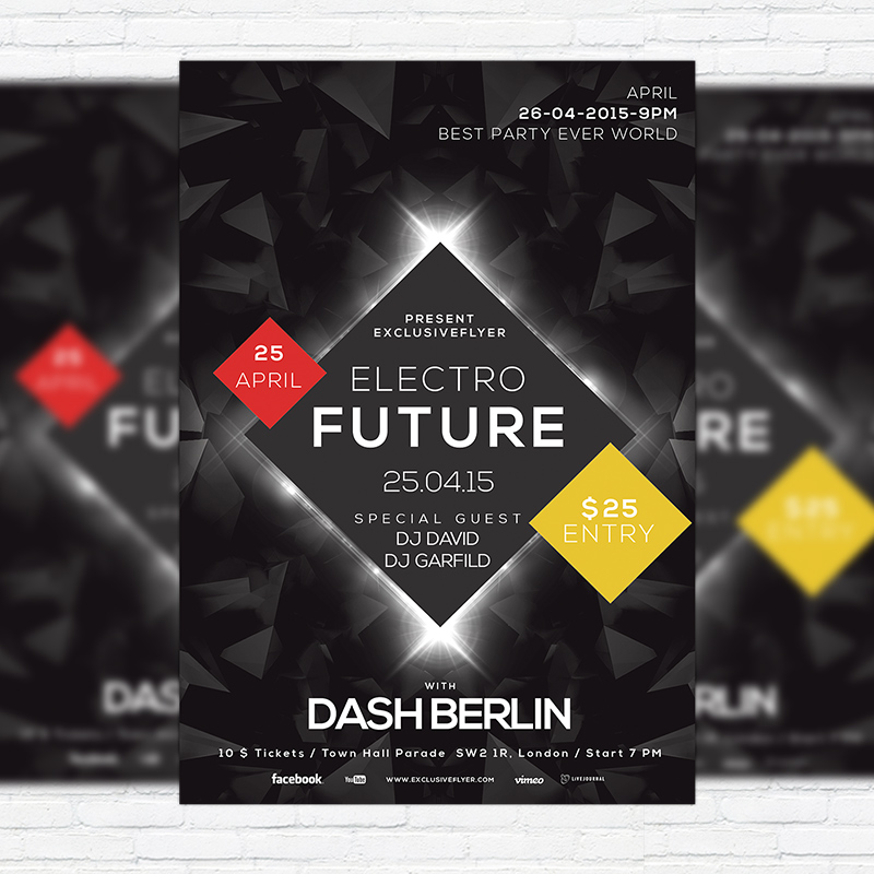 111-182.jpg Electro Future - Premium Flyer Template + Facebook Cover - Image 1