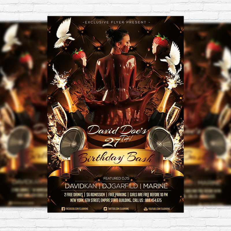 111-192.jpg Birthday Bash - Premium Flyer Template + Facebook Cover - Image 1