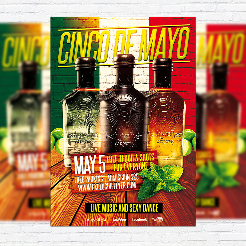 111-198.jpg Cinco de Mayo - Premium Flyer Template + Facebook Cover - Image 1