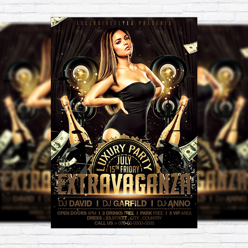 111-208.jpg Extravaganza - Premium Flyer Template + Facebook Cover - Image 1