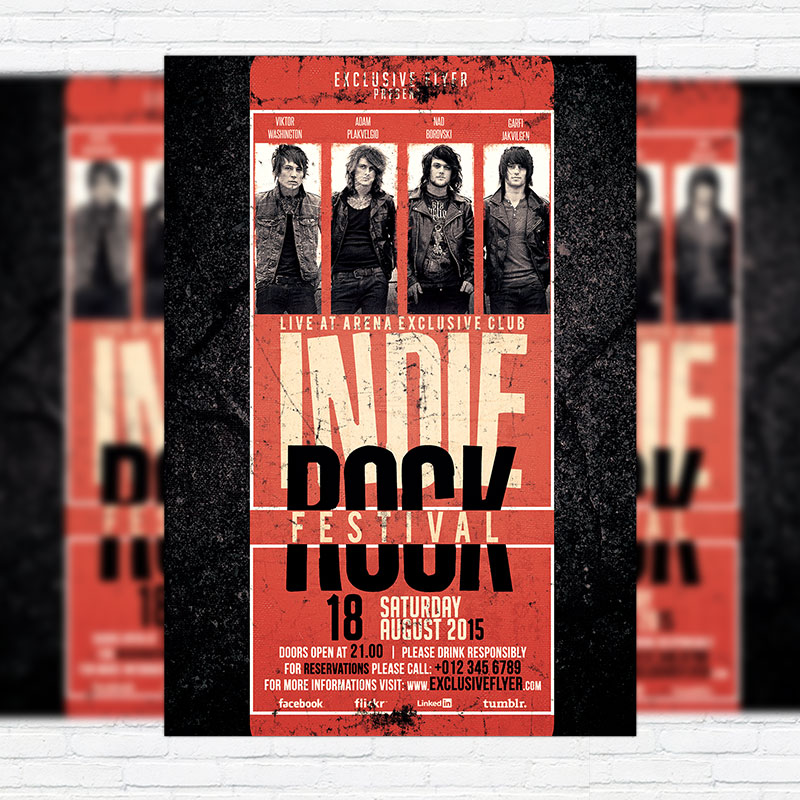 111-209.jpg Indie Rock Festival - Premium Flyer Template + Facebook Cover - Image 1