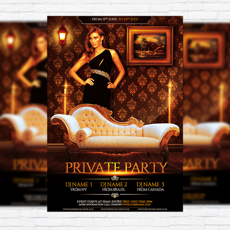 111-212.jpg Private Party - Premium Flyer Template + Facebook Cover - Image 1