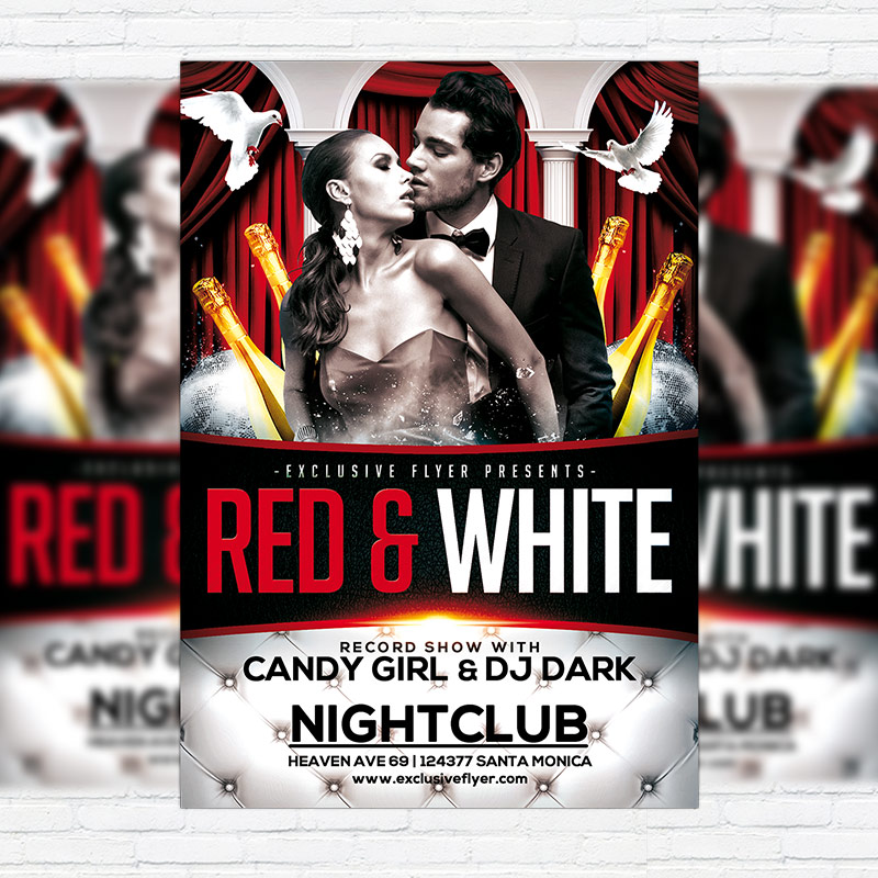 111-216.jpg Red and White - Premium Flyer Template + Facebook Cover - Image 1