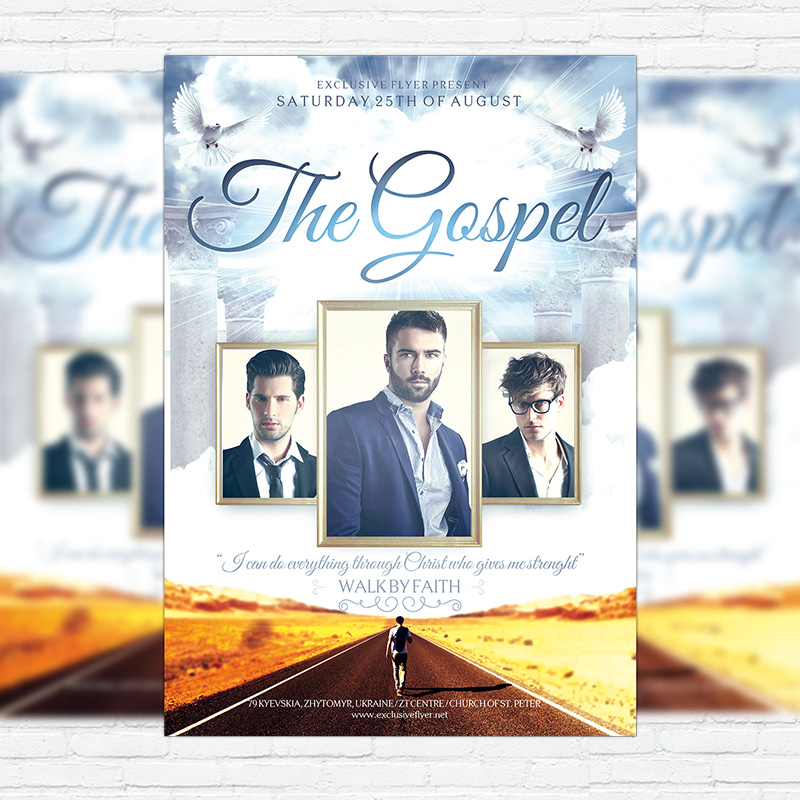 111-221.jpg The Gospel - Premium Flyer Template + Facebook Cover - Image 1