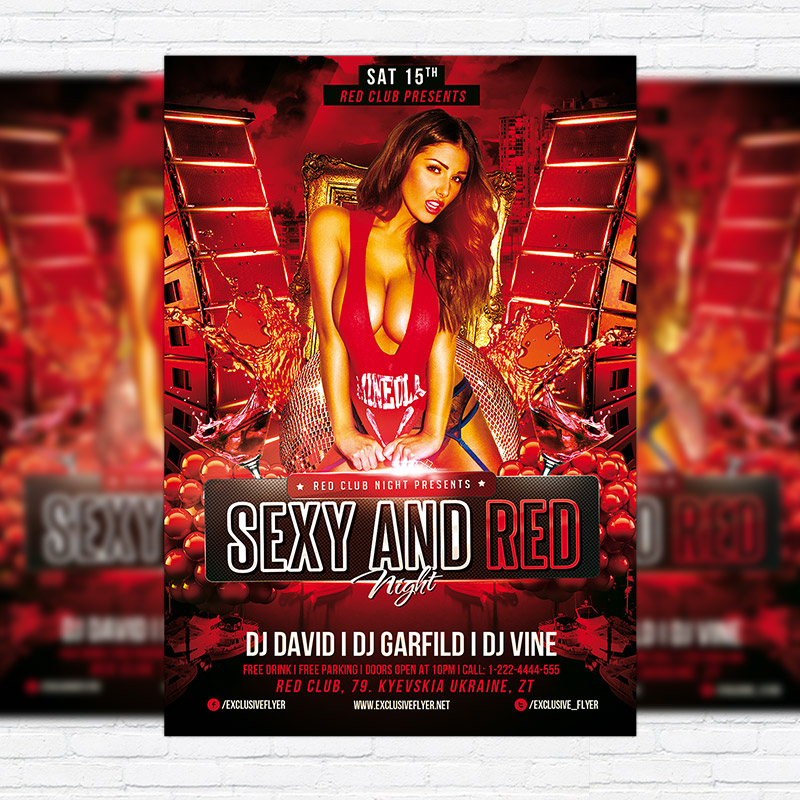 111-222.jpg Sexy and Red - Premium Flyer Template + Facebook Cover - Image 1