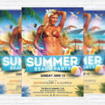 Summer Beach Party - Premium Flyer Template + Facebook Cover