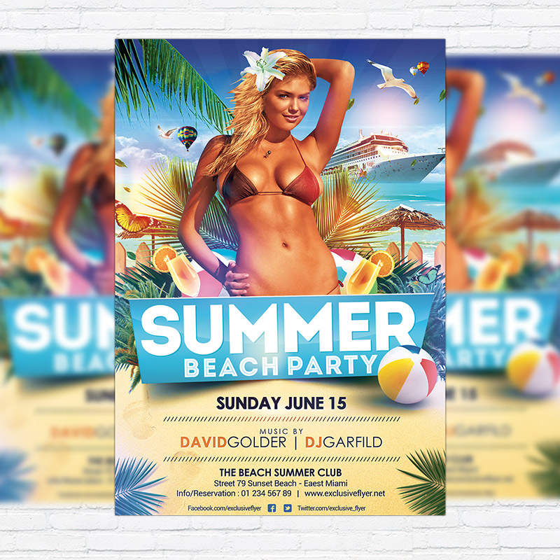 111-229.jpg Summer Beach Party - Premium Flyer Template + Facebook Cover - Image 1
