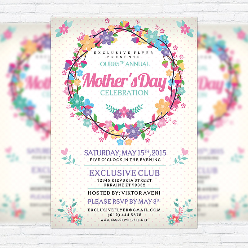 111-242.jpg Mother’s Day - Premium Flyer Template + Facebook Cover - Image 1