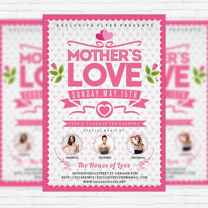 111-244.jpg Mother’s Love Vol.2 - Premium Flyer Template + Facebook Cover - Image 1