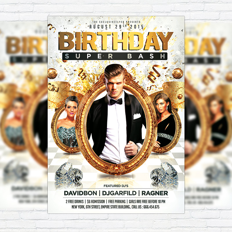 111-356.jpg Birthday Super Bash - Premium Flyer Template + Facebook Cover - Image 1