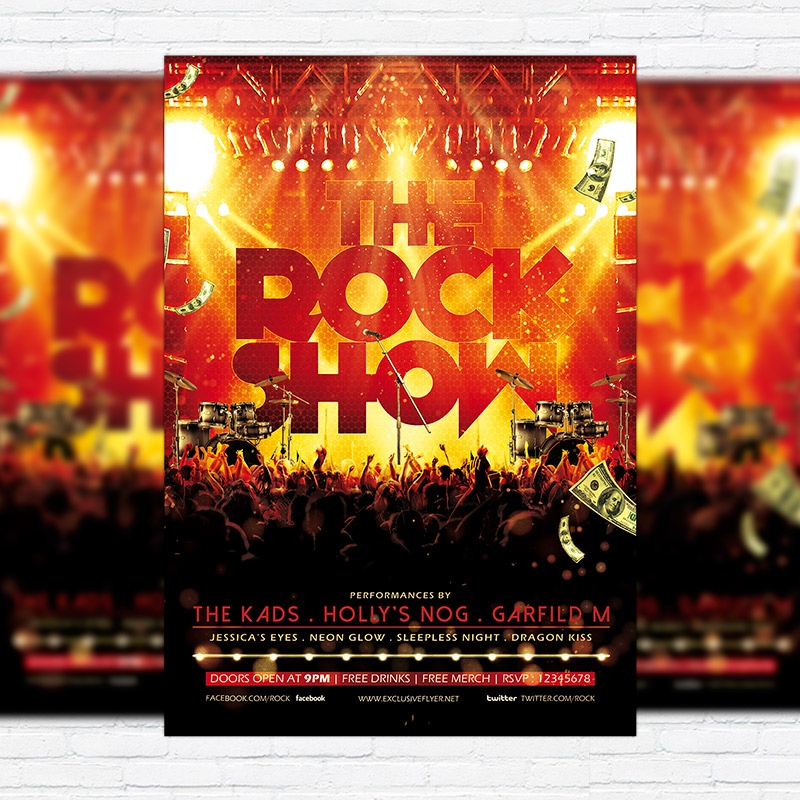 111-361.jpg The Rock Show - Premium Flyer Template + Facebook Cover - Image 1