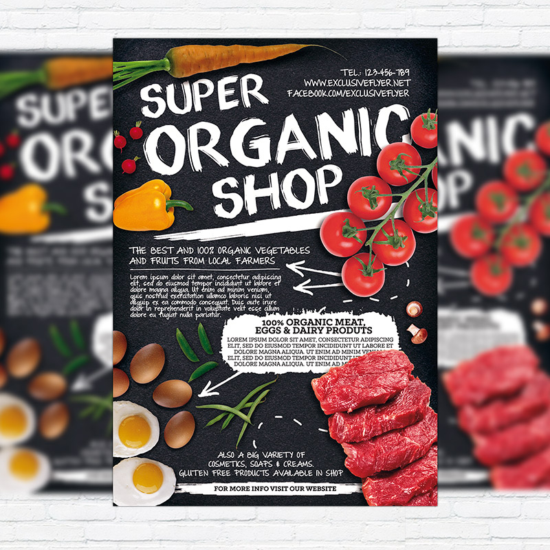 111-363.jpg Organic Shop - Premium Business Flyer PSD Template + Facebook Cover - Image 1