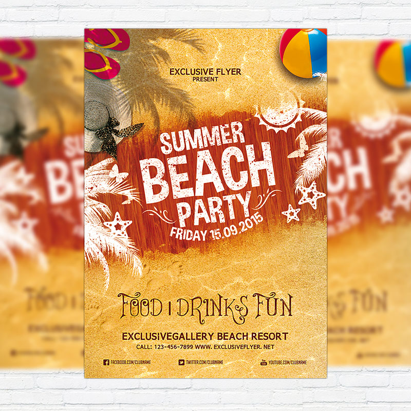 111-371.jpg Summer Beach Party Vol.4 - Premium Flyer Template + Facebook Cover - Image 1