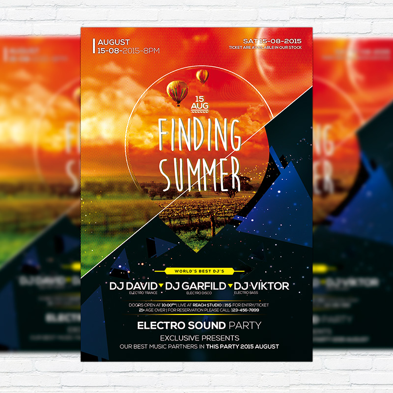 111-374.jpg Finding Summer - Premium Flyer Template + Facebook Cover - Image 1