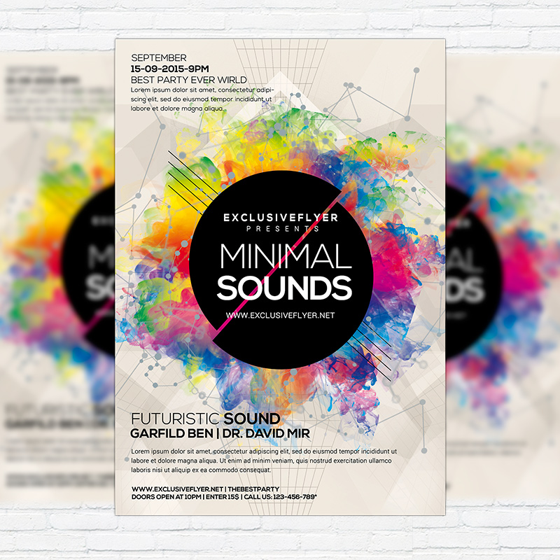 111-380.jpg Minimal Sounds Vol.2 - Premium Flyer Template + Facebook Cover - Image 1