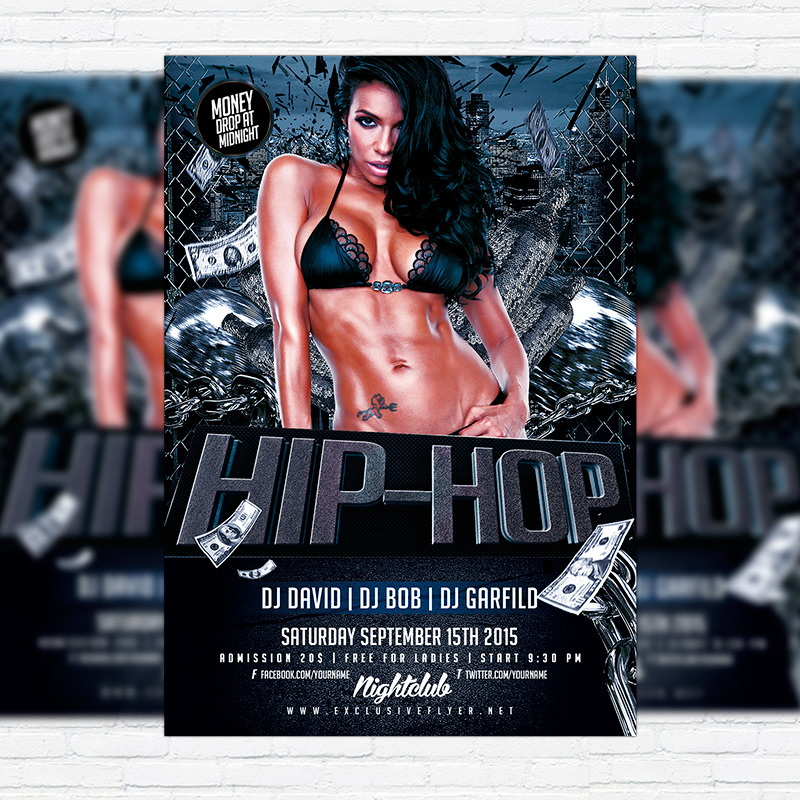 111-398.jpg Hip Hop Party - Premium Flyer Template + Facebook Cover - Image 1