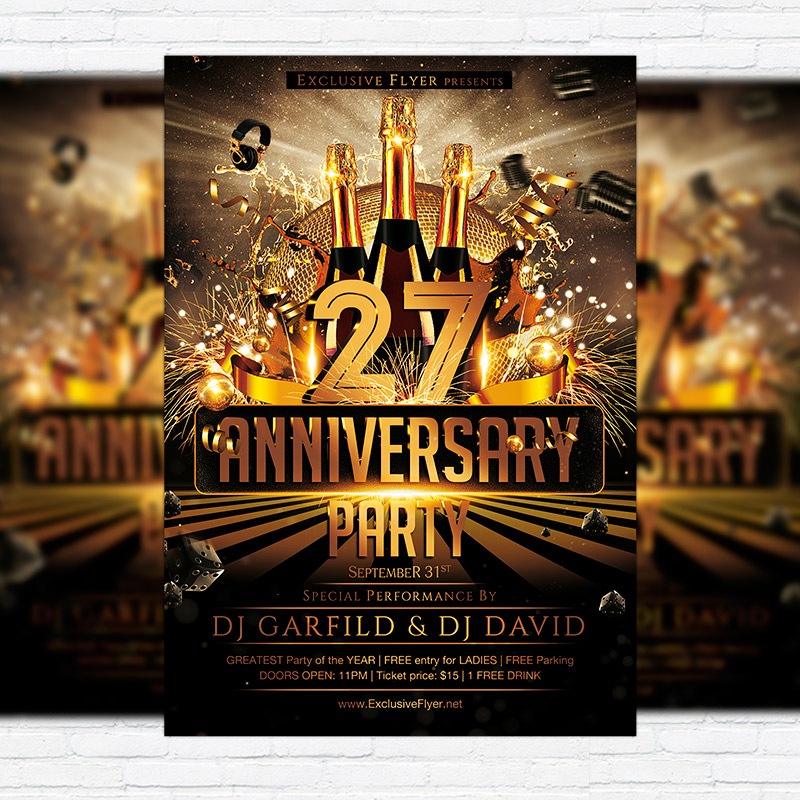 111-413.jpg Anniversary Party - Premium Flyer Template + Facebook Cover - Image 1