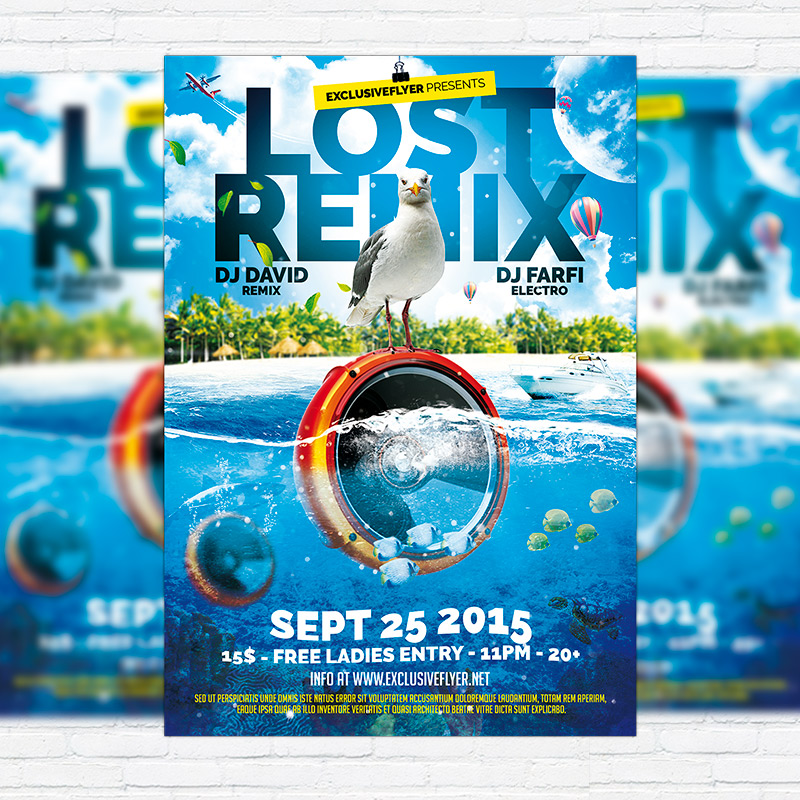 111-415.jpg Lost Remix - Premium Flyer Template + Facebook Cover - Image 1