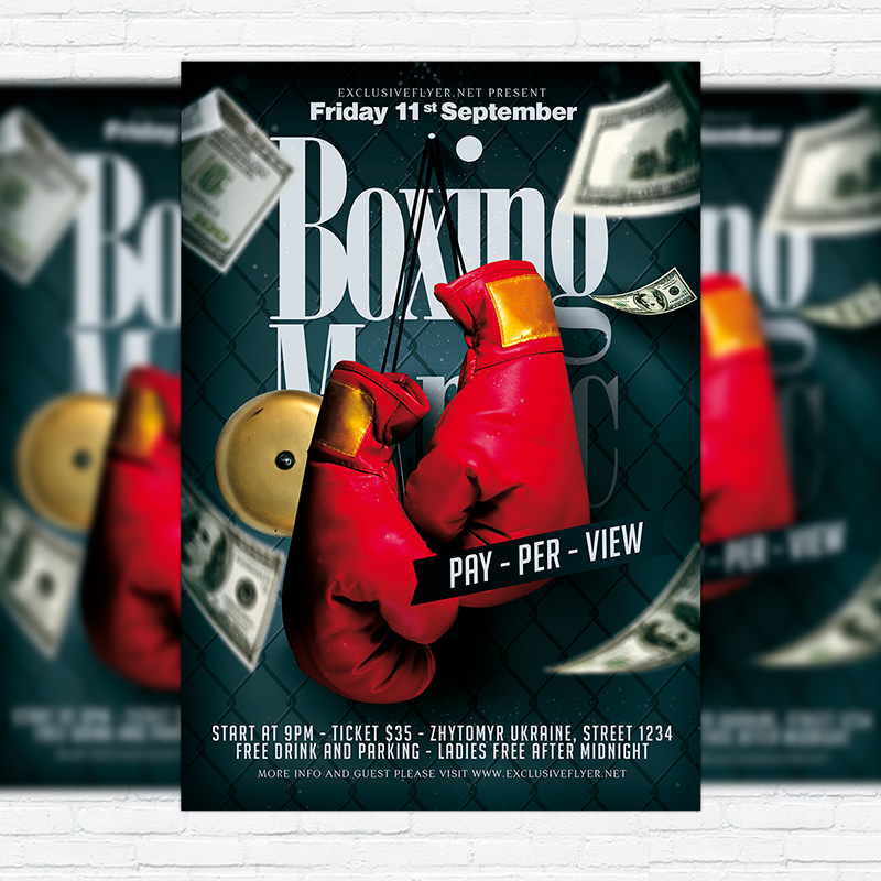 111-417.jpg Boxing Maniac - Premium Flyer Template + Facebook Cover - Image 1